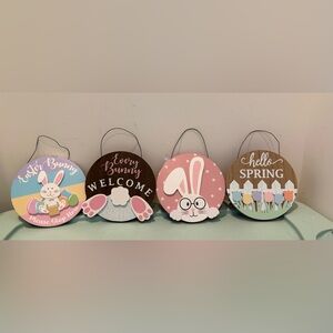 Super Cute Easter Bunny/Spring Ornaments- Set of 4- NWT